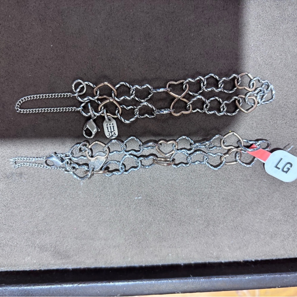 James Avery Connected Hearts Bracelet in Silver & Bronze-Large